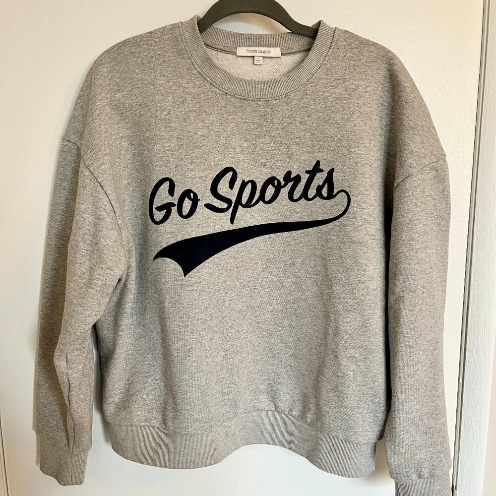 Favorite Daughter “Go Sports” Graphic Grey Sweatshirt – Size S